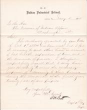 Request to Return an Additional 20 Students to Their Homes in 1885