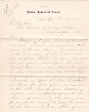 Pratt Replies to Office Letter Regarding Hocker Farm Rent in 1885