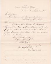 Cover Letter Forwarding Descriptive List of Students from Bancroft, Nebraska on November 28, 1888