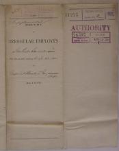Supplementary Report of Irregular Employees, August 1890