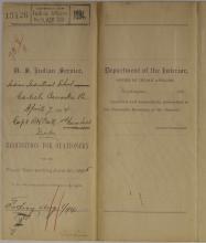 Requisition for Stationery, April 1894