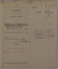 Report of Irregular Employees, June 1899