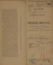 Report of Irregular Employees, April 1901