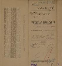 Report of Irregular Employees, January 1902