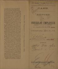 Report of Irregular Employees, November 1902