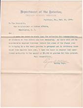 Allen Requests Authorization for Additional Transportation Funds for Fiscal Year 1903