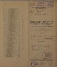 Report of Irregular Employees, May 1903