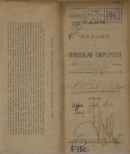 Report of Irregular Employees, July 1903