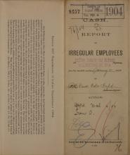 Report of Irregular Employees, January 1904
