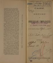 Report of Irregular Employees, April 1904