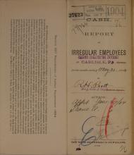 Report of Irregular Employees, May 1904
