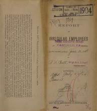 Report of Irregular Employees, June 1904