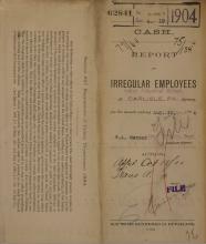 Report of Irregular Employees, August 1904
