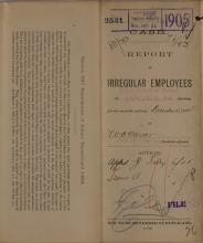 Report of Irregular Employees, December 1904