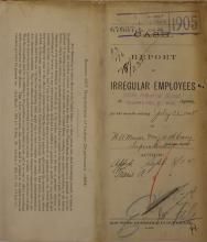 Report of Irregular Employees, July 1905