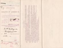 E. H. Colegrove's Request for Leave of Absence