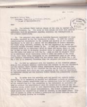 Draft of Congressional Letter on the Transfer of the Carlisle Barracks Campus