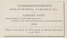 Admission Ticket to the 1904 Commencement Ceremony