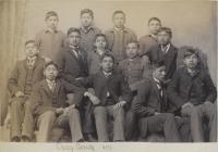 Thirteen male Osage students [version 2], 1891