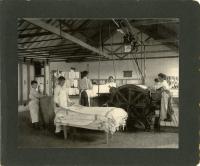 Male Students Operating Mangle in Laundry, 1901