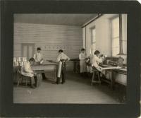 Students Cutting and Soldering in the Tin Shop, 1901
