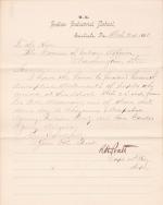 Cover Letter Forwarding Descriptive List of Students for March 23, 1888