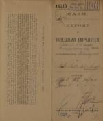 Report of Irregular Employees, February 1903