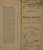 Report of Irregular Employees, October 1904
