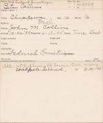 Betsey Collins Student Information Card