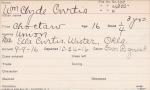 William Clyde Curtis Student Information Card