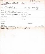 Walter Marmon Student Information Card