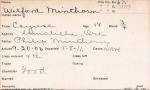 Wilford Minthorn Student Information Card