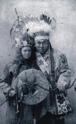 Nikefer Shoushick with Dan Stauffer in Indian Costumes, c. 1904