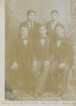 Five unidentified male Chippewa students, c.1897