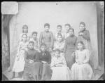 Thirteen unidentified female Chippewa students, c.1890