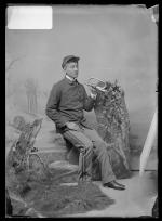 Joe Pawnee with bugle, c.1887
