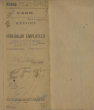 Report of Irregular Employees, May 1902