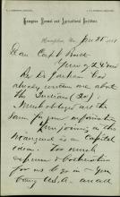 Armstrong Informs Pratt of Rev. Jackson's Party, 1881