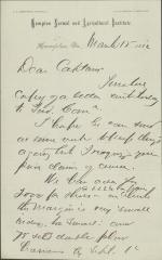 Armstrong Discusses Order for Horseshoes with Pratt Armstrong Discusses Order for Horseshoes with Pratt, 1882