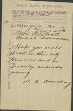 Armstrong Hopes Pratt Will Speak in New York Armstrong Hopes Pratt Will Speak in New York, 1882