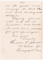 Frances E. Johnson Student File