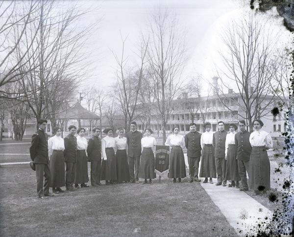 Class of 1913 on the School Grounds [version 2], 1913