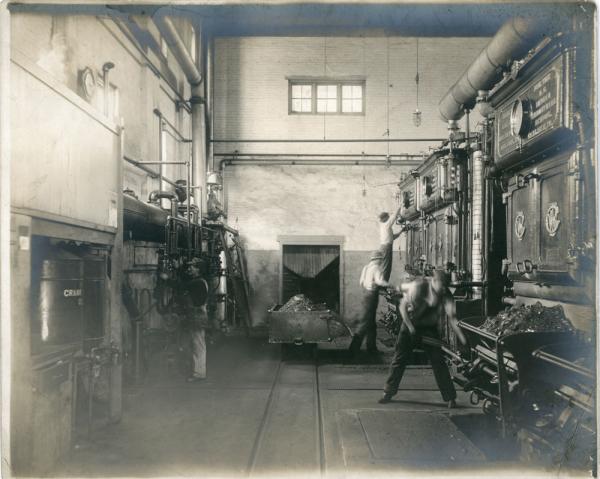 Boiler Room with Students Working, c. 1910
