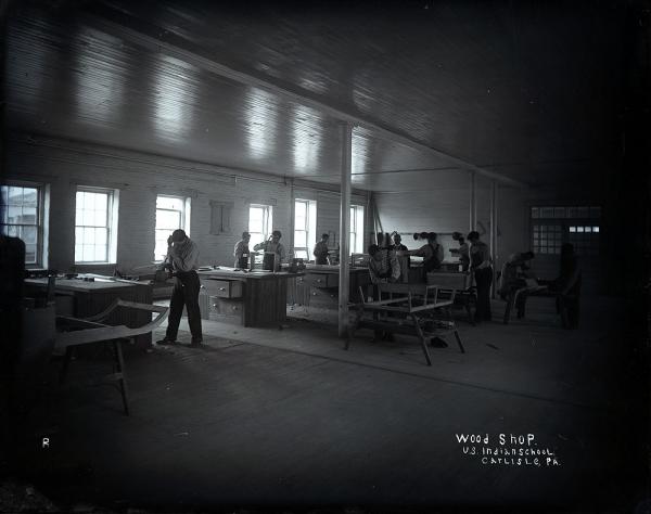 Students in the Wood Shop, c. 1910