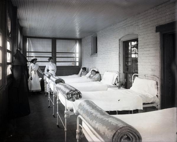 Female Patients in the Sleeping Porch of the School Hospital, c. 1909
