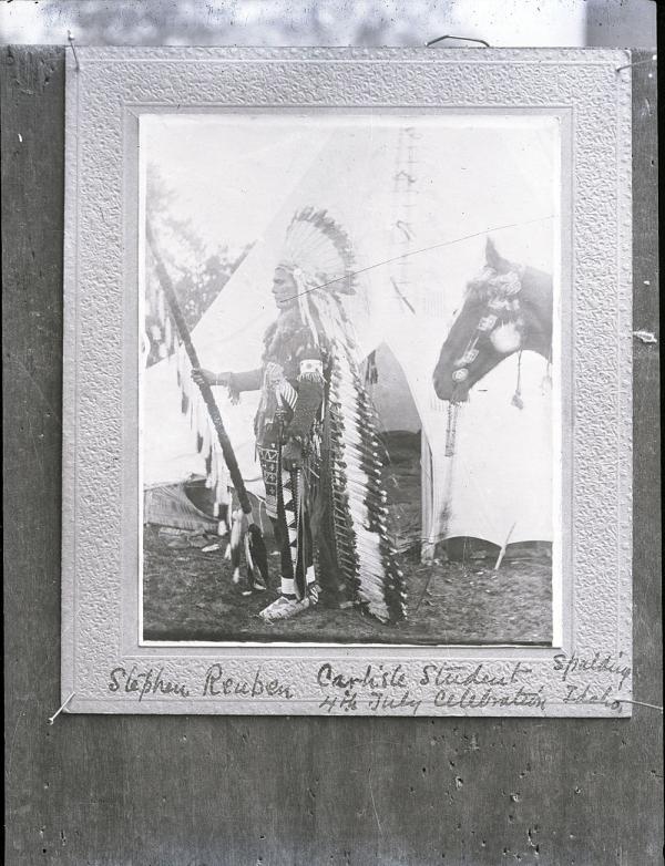 Stephen Reuben at a Fourth of July Celebration in Spalding, Idaho, c. 1900