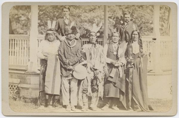 Five chiefs and two interpreters [version 2], c.1880