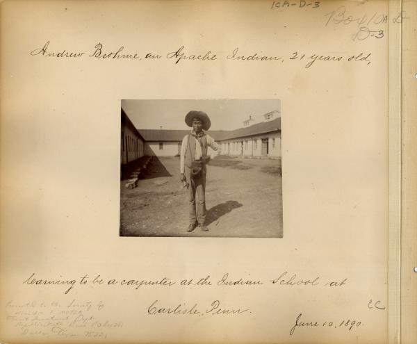 Matthew Broom in Front of the Workshops, 1890