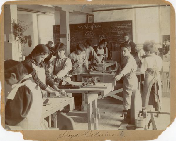 Students working in a Sloyd class [version 2], c.1896