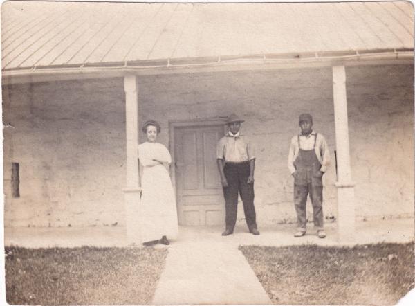 Mary Yoos and two men, c. 1913